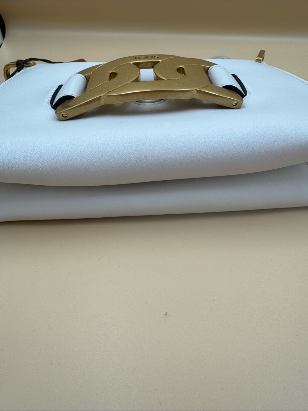 TOD’S Kate Mini White Leather Gold Chain Shoulder Bag NWT Authentic - Picture 6 of 13